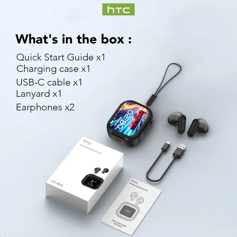 HTC NE20 OWS - Traducteur IA instantané 134 langues - Écouteurs Bluetooth sans fil