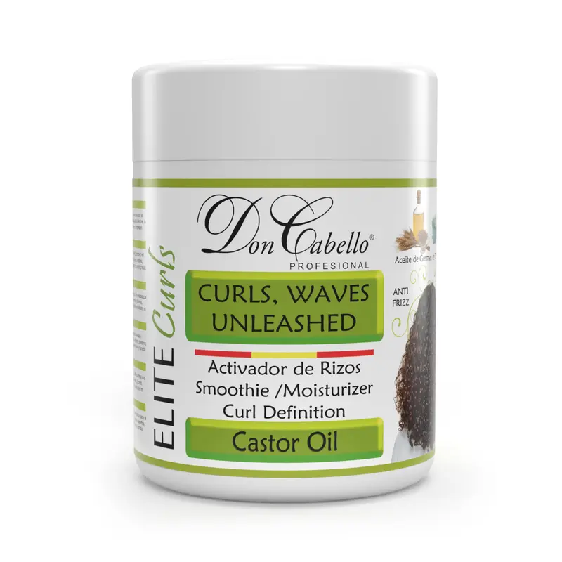 Don Cabello - Activateur de Boucles à l’Huile de Ricin – Crème Sans Rinçage pour Boucles Définies (500 ml)