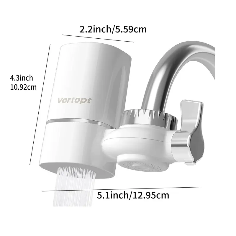 Vortopt - Purificateur d'eau de robinet d'évier - Réduction de chlore et système de filtration à débit rapide de 400 g