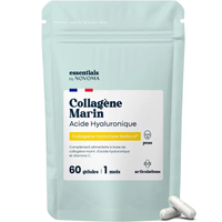 Collagène Marin avec Acide Hyaluronique - Hydratation de la Peau et Confort Articulaire - Cure de 1 mois - Essentials by Novoma