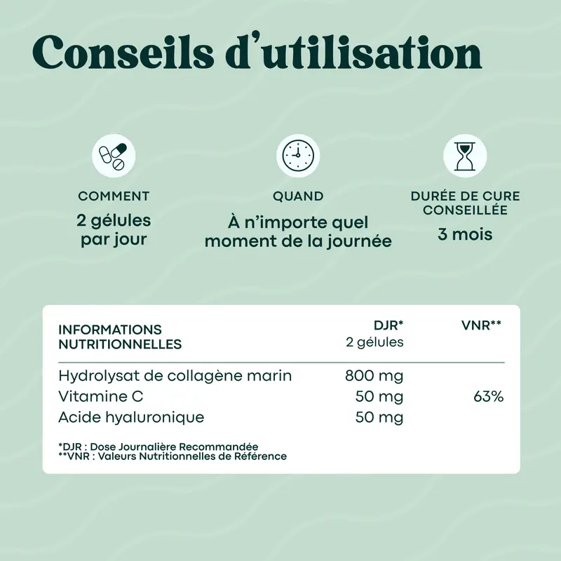 Collagène Marin avec Acide Hyaluronique - Hydratation de la Peau et Confort Articulaire - Cure de 1 mois - Essentials by Novoma