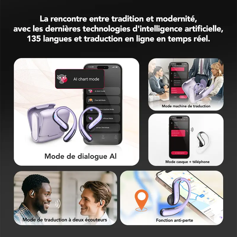 HTC NE23 - écouteurs traducteur vocale en temps réel